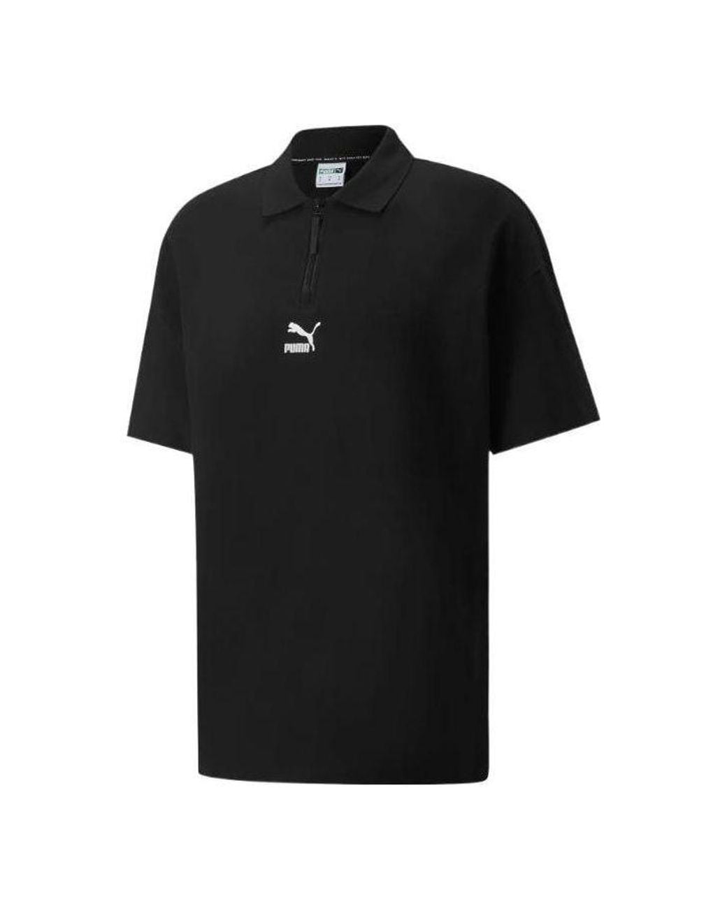 PUMA Black Logo Polo Shirt for men