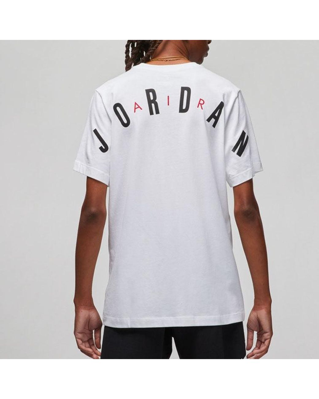 Nike White Alphabet Flying Logo Printing Round Neck Casual Short Sleeve for men