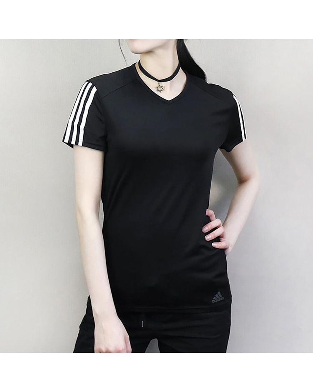 Adidas Black (Wmns) Running Sports Short-Sleeve Tee