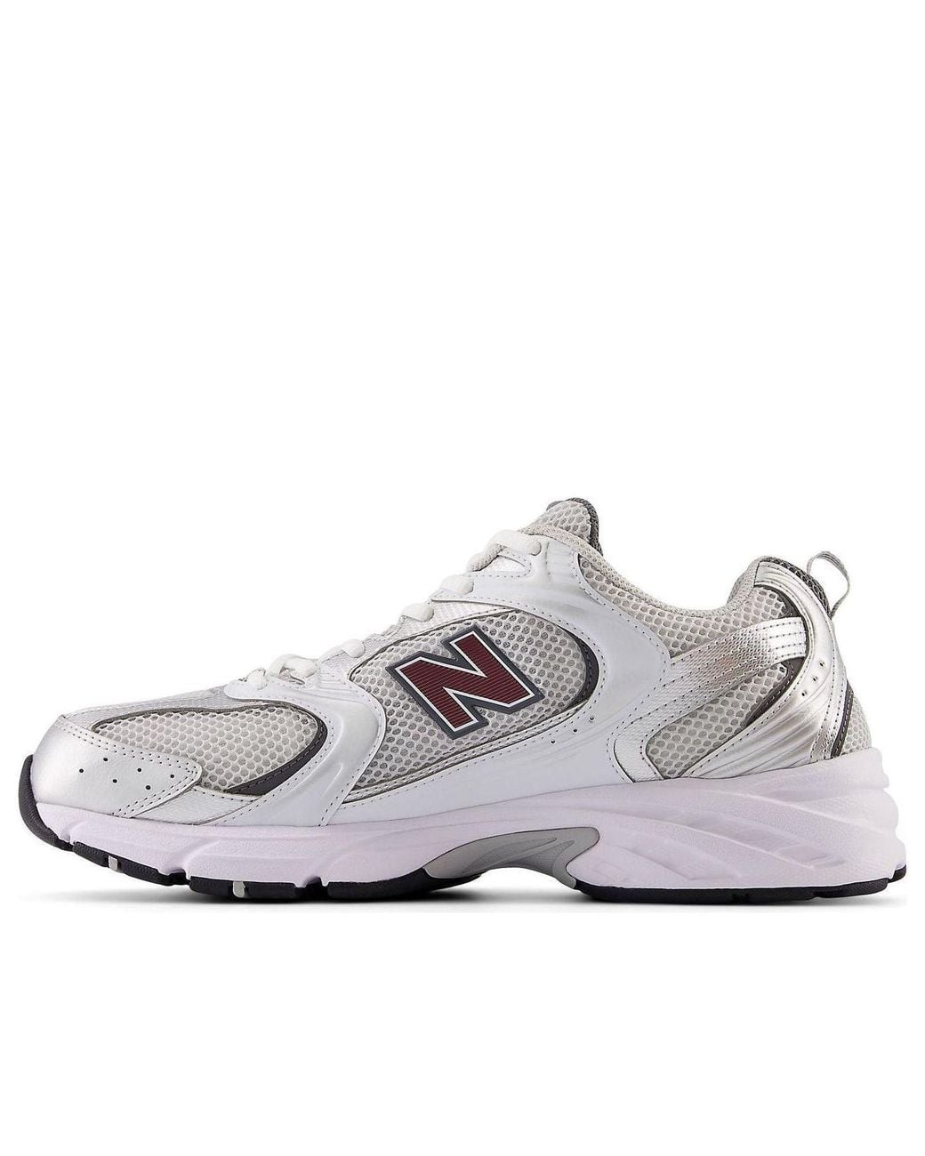 New Balance White 530 'Metallic Burgundy' for men