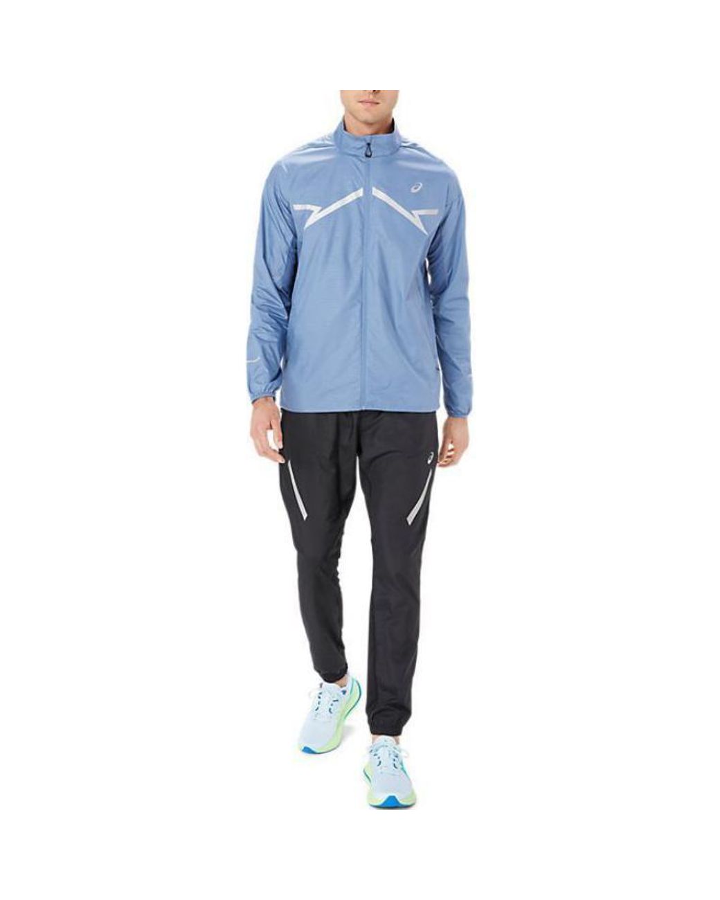 Asics Blue Lite Show Running Jacket 'Denim' for men