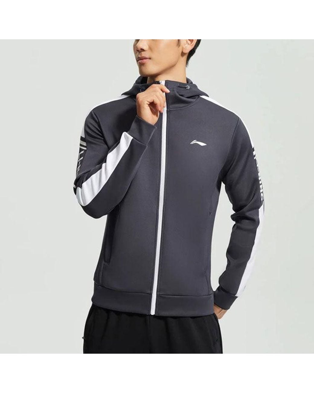 Li-ning Blue Logo Training Full Zip Hooded Jacket 'Ink' for men