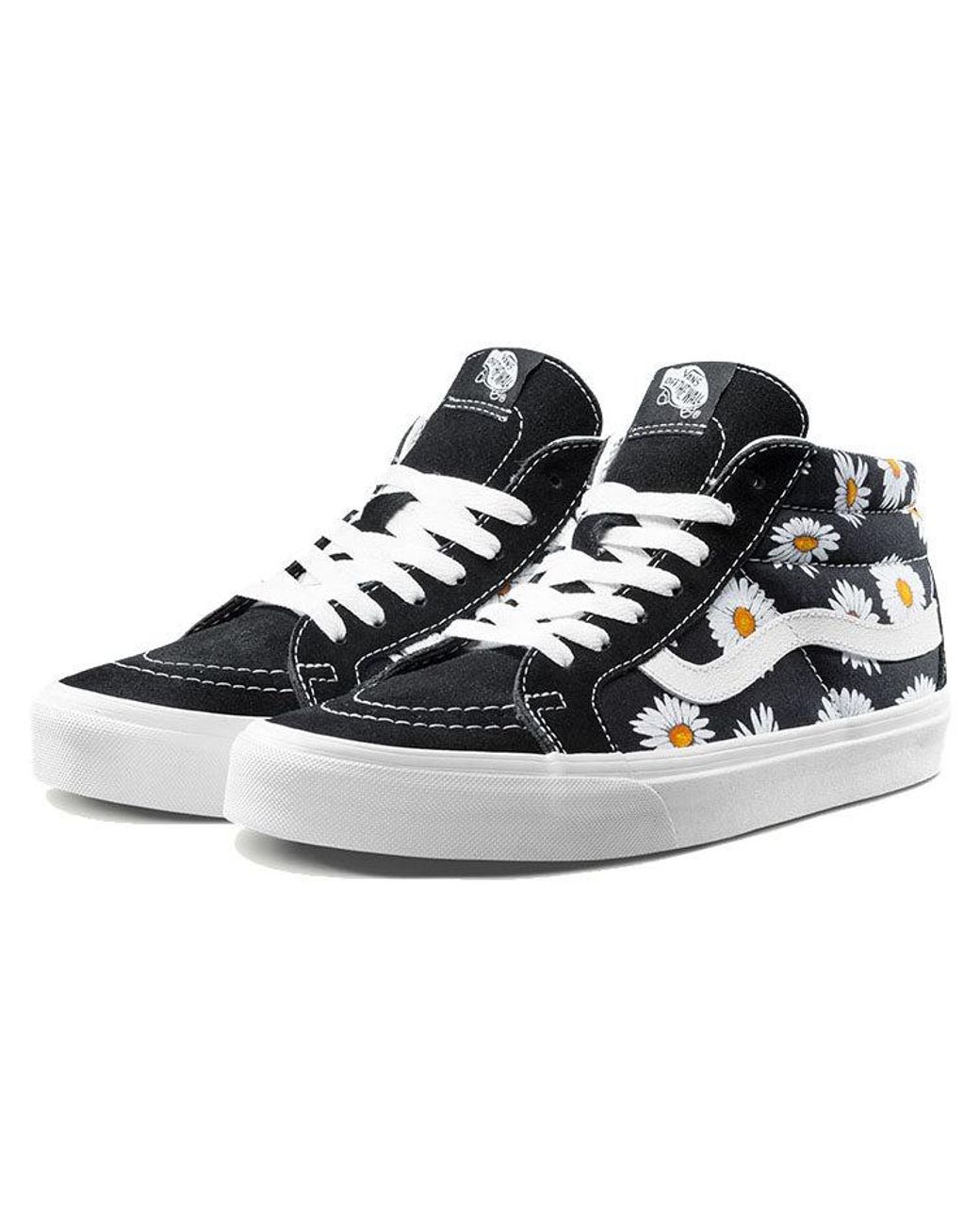 Vans Black Sk8-Mid Flower Pattern for men