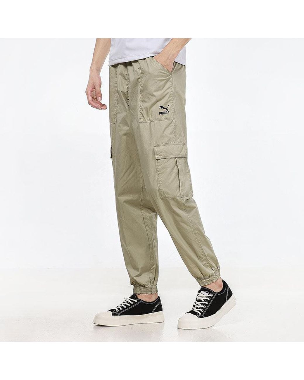 PUMA Natural Woven Cargo Bundle Feet Casual Long Pants Creamy for men
