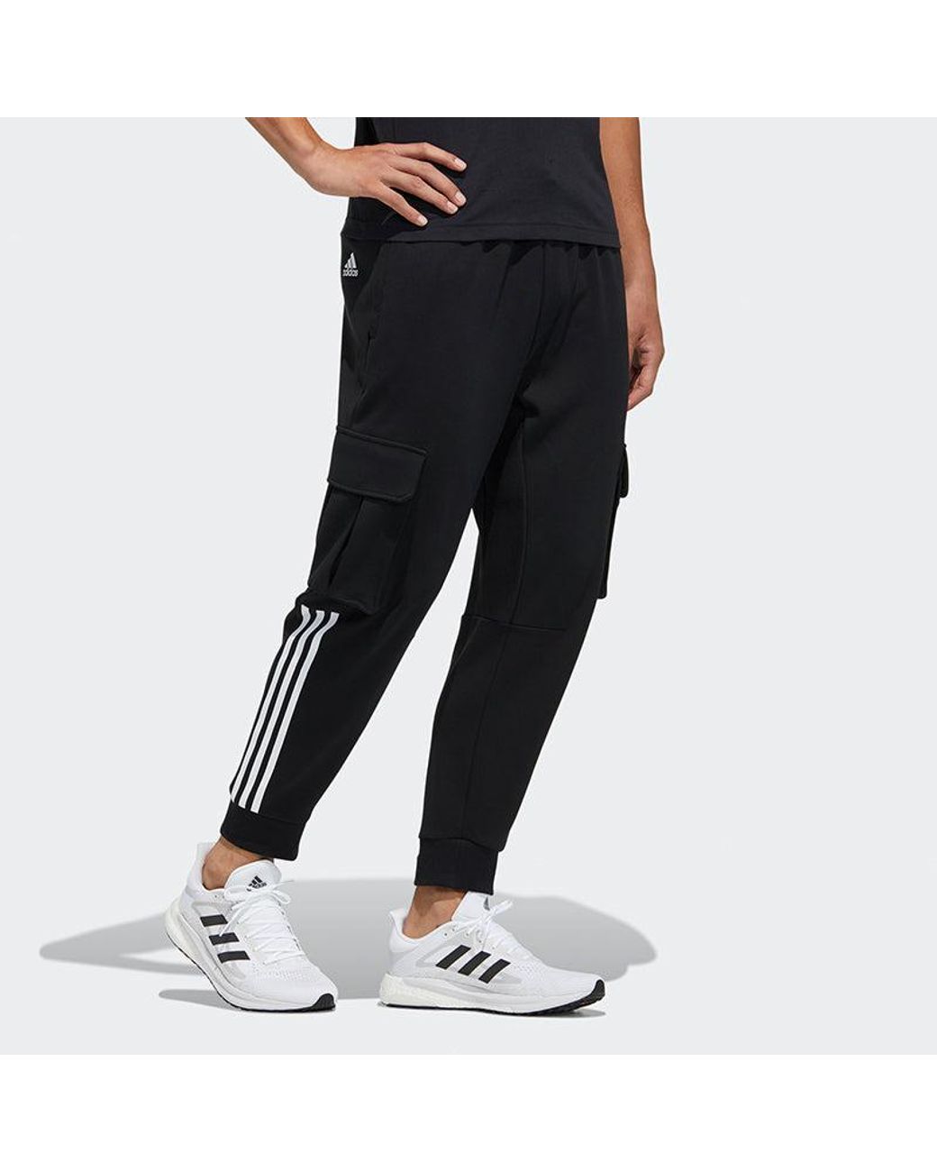 Adidas Black Cny Pnt Dk New Year's Edition Cargo Pocket Bundle Feet Sports Pants for men