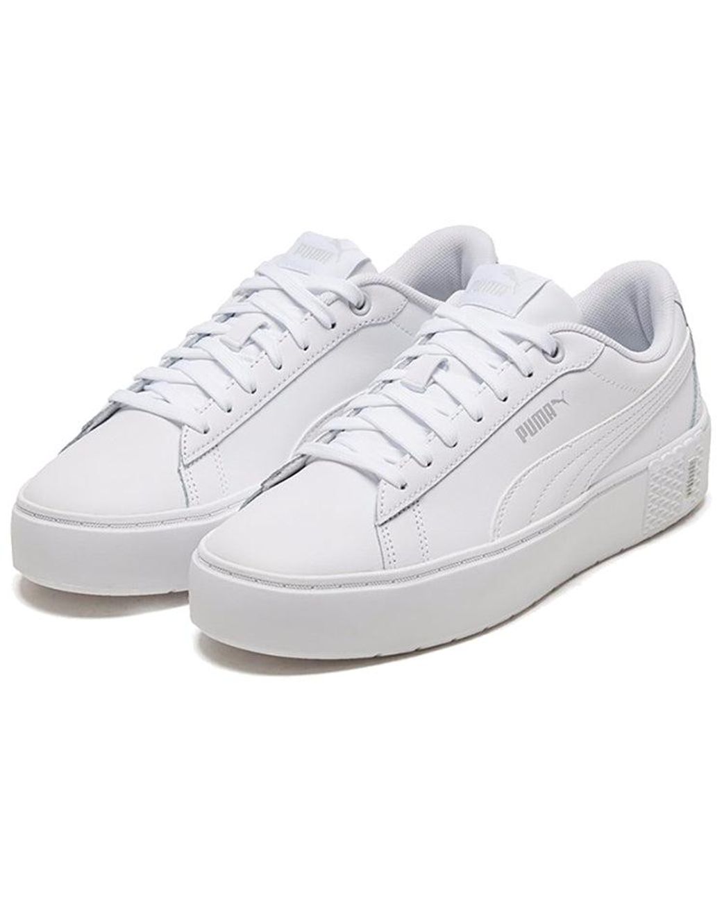 PUMA White (Wmns) Smash Platform V2 'Triple'