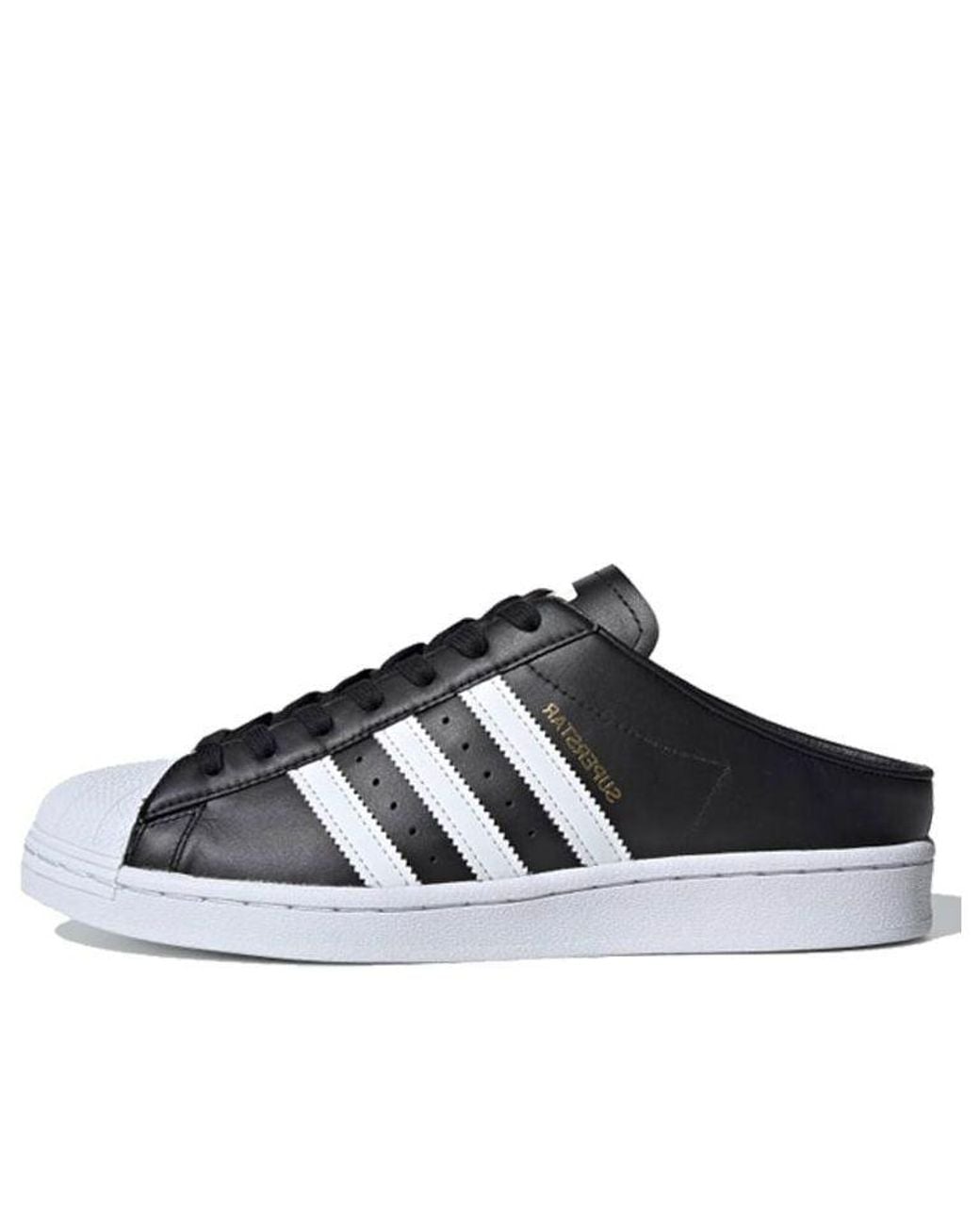 Adidas Black Superstar Slip-On Backless Mule 'Core' for men