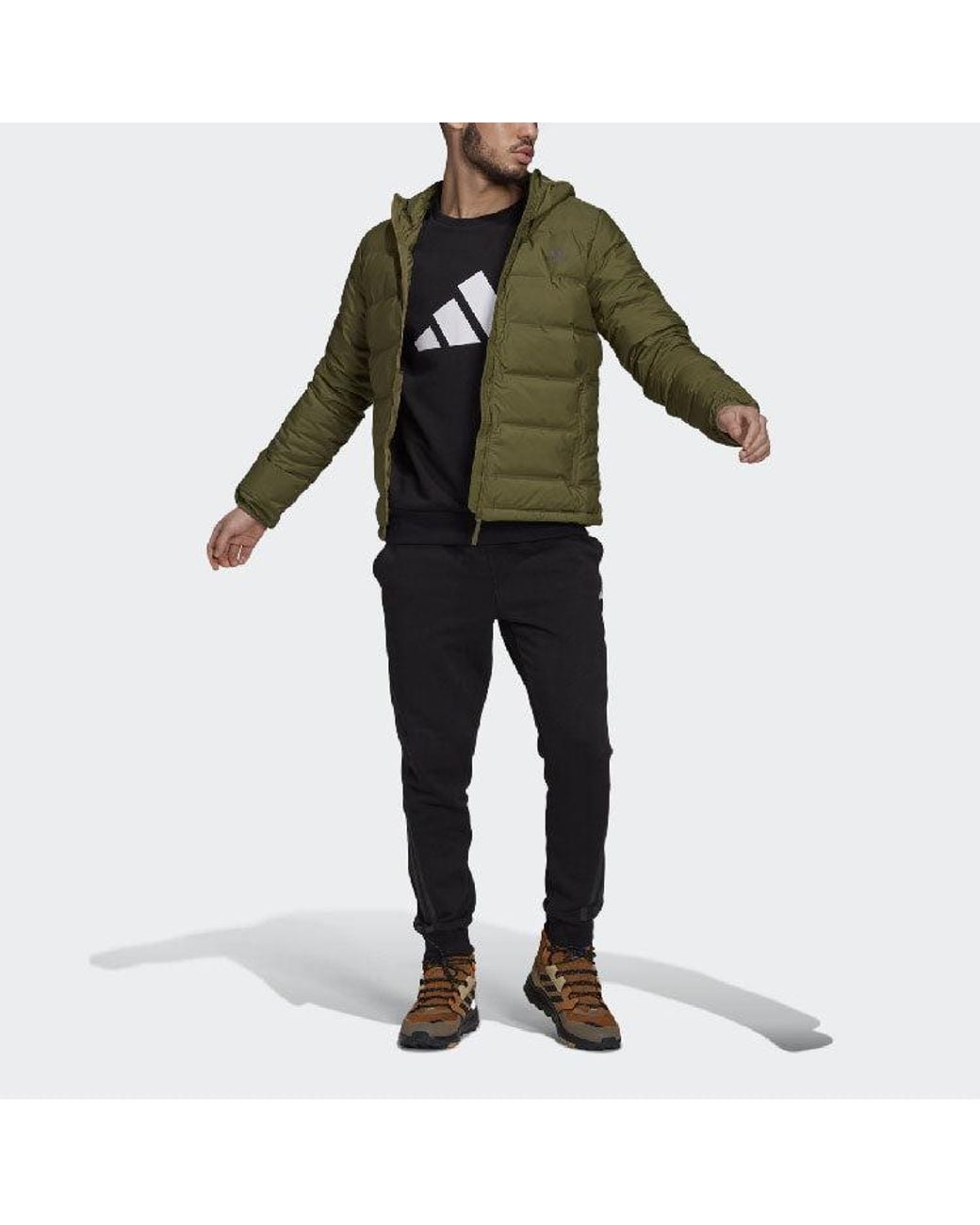 Adidas Green Helionic Hooded Down Jacket for men