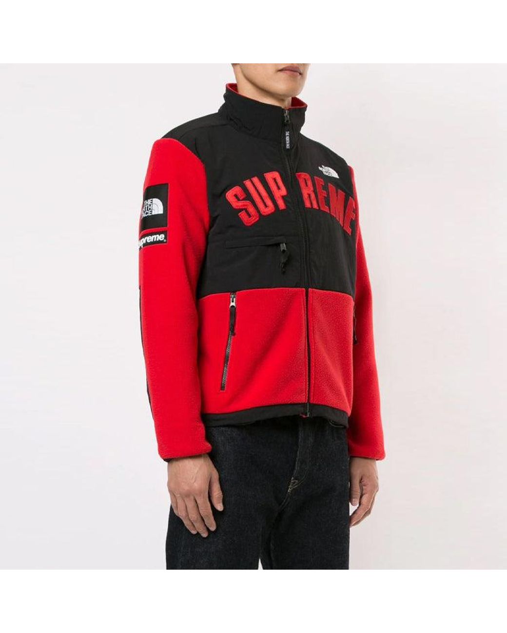 Supreme Red Ss19 X The North Face Arc Logo Denali Fleece Jacket for men