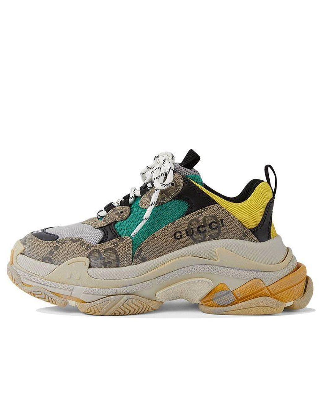 Gucci x Balenciaga Triple S The Hacker Project Chunky Sneakers  Brown  Sneakers Shoes  GBUAC20489  The RealReal