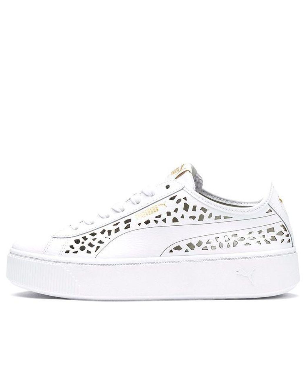 PUMA White (Wmns) Vikky Stacked Laser Cut Softfoam Sneakers