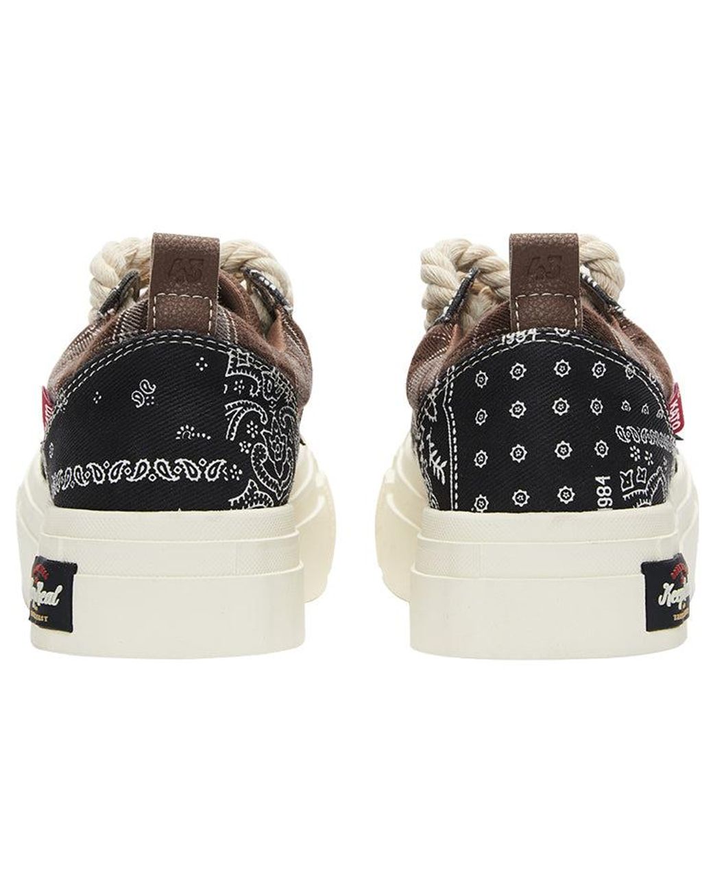 KAALIXTO Black Skateboarding Canvas Low 'Paisley' for men