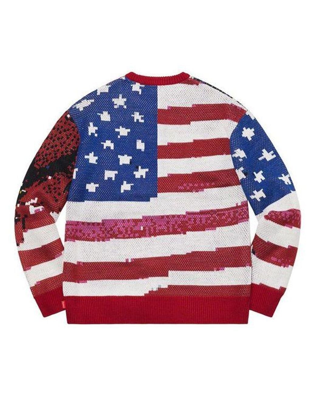 Supreme Digital Flag Sweater in Red for Men | Lyst UK