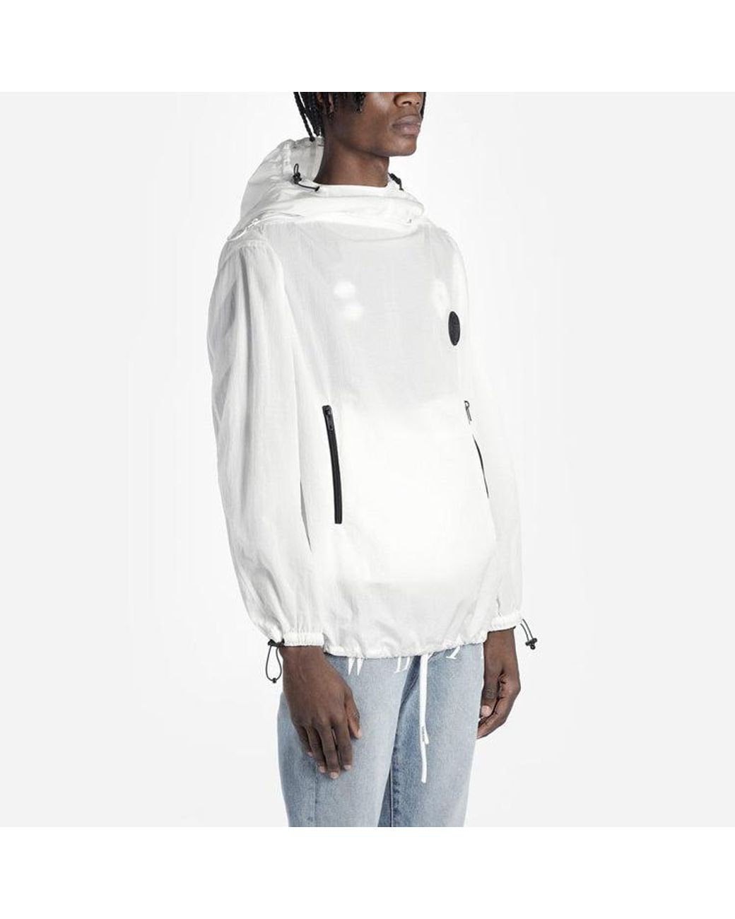 Off-White c/o Virgil Abloh Black Fw19 Printing Pullover Hooded Jacket for men