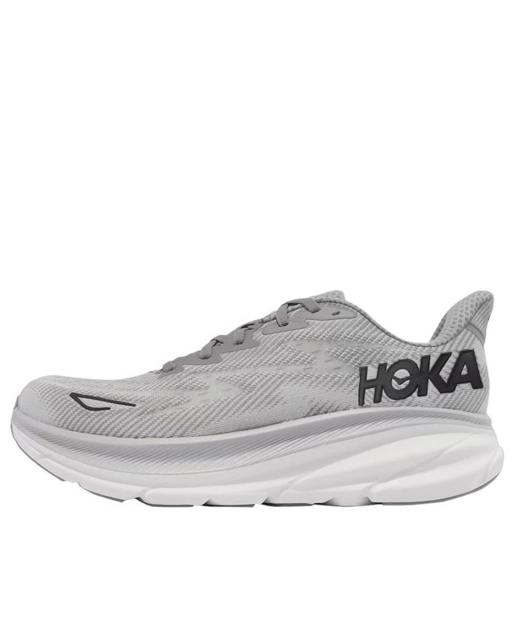 Hoka One One Gray Clifton 9 2E Wide 'Harbor Mist' for men