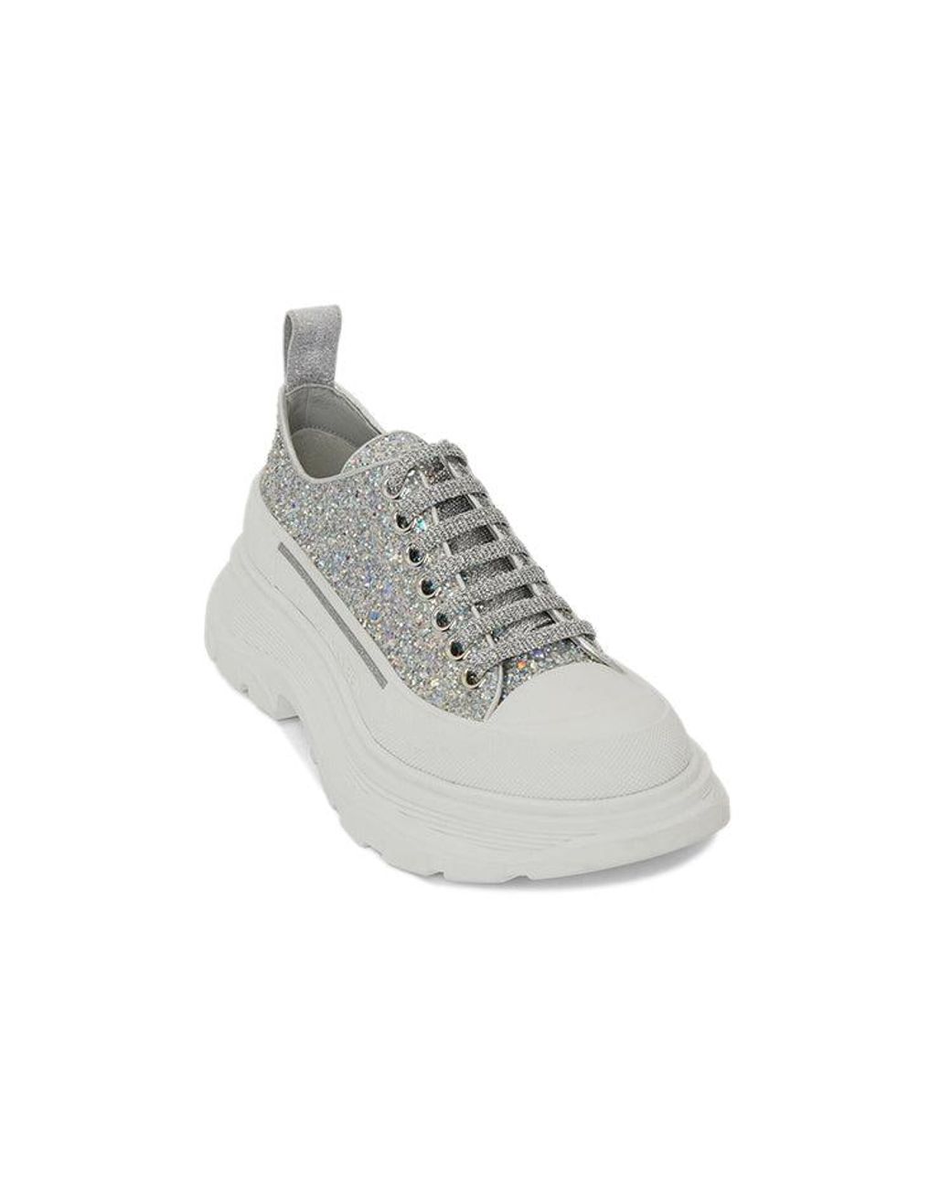 McQueen Gray (Wmns) Tread Slick Glitter Low Sneaker