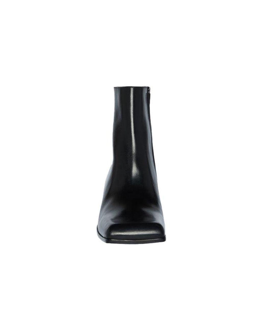 Balenciaga Black Square Toe Ankle Boots Leather' for men