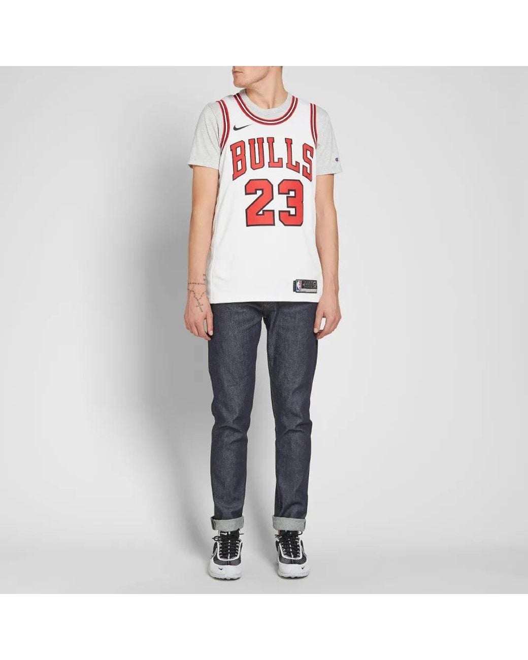 Nike Red Michael Jordan Association Edition Swingman Jersey (Chicago Bulls) Sw for men