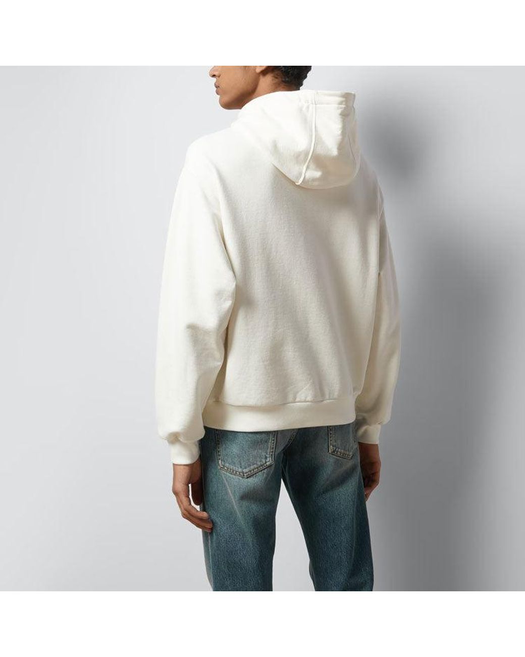 Gucci White Cotton Jersey Hooded Sweatshirt 'Off' for men