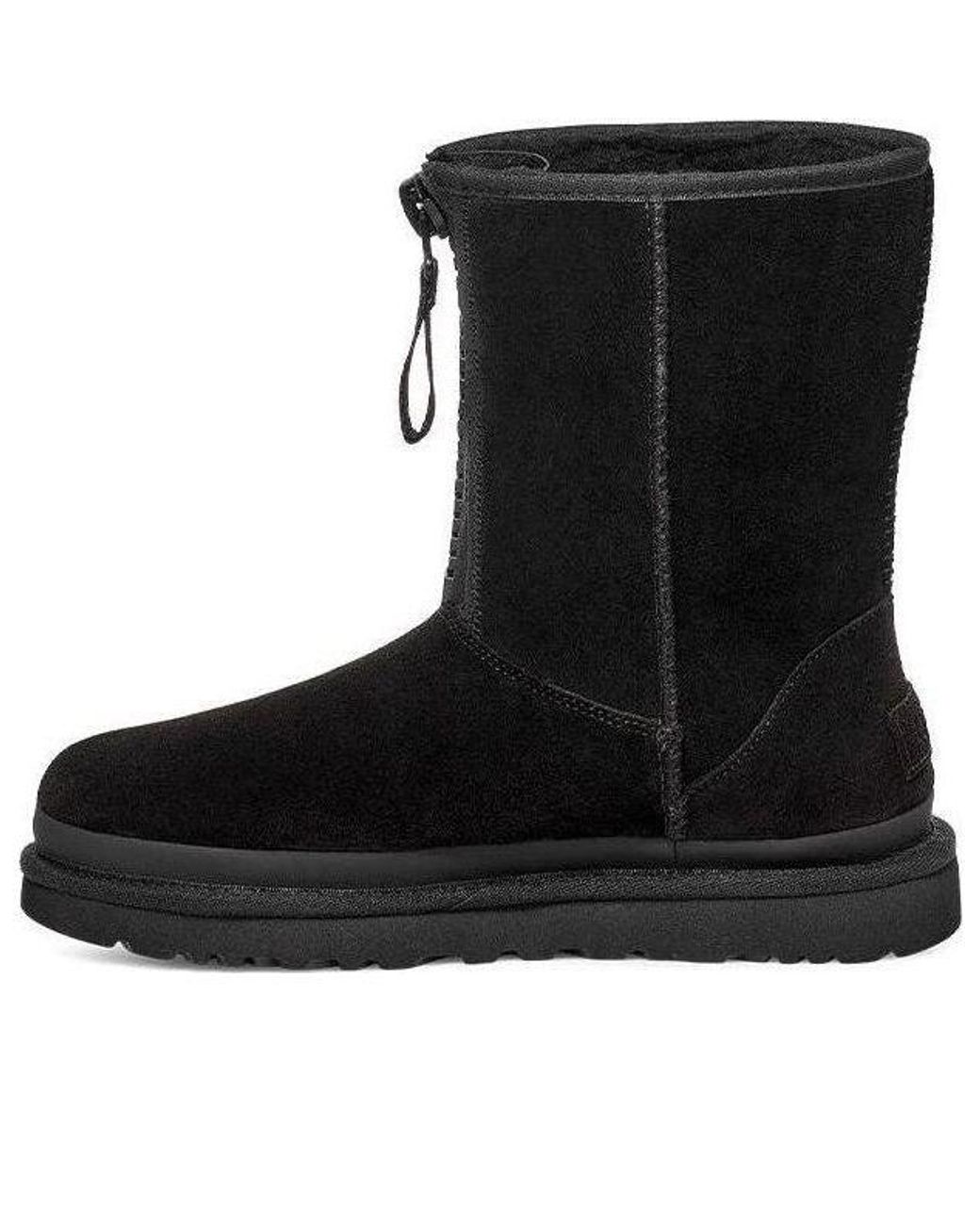 Ugg Black (Wmns) Classic Short Zipper Tape Logo Boot