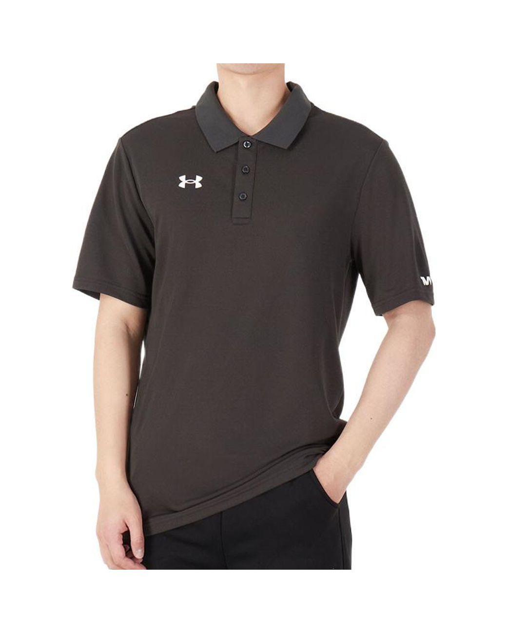 Under Armour Black Casual Sports Lapel Training Breathable Short Sleeve Polo Shirt for men