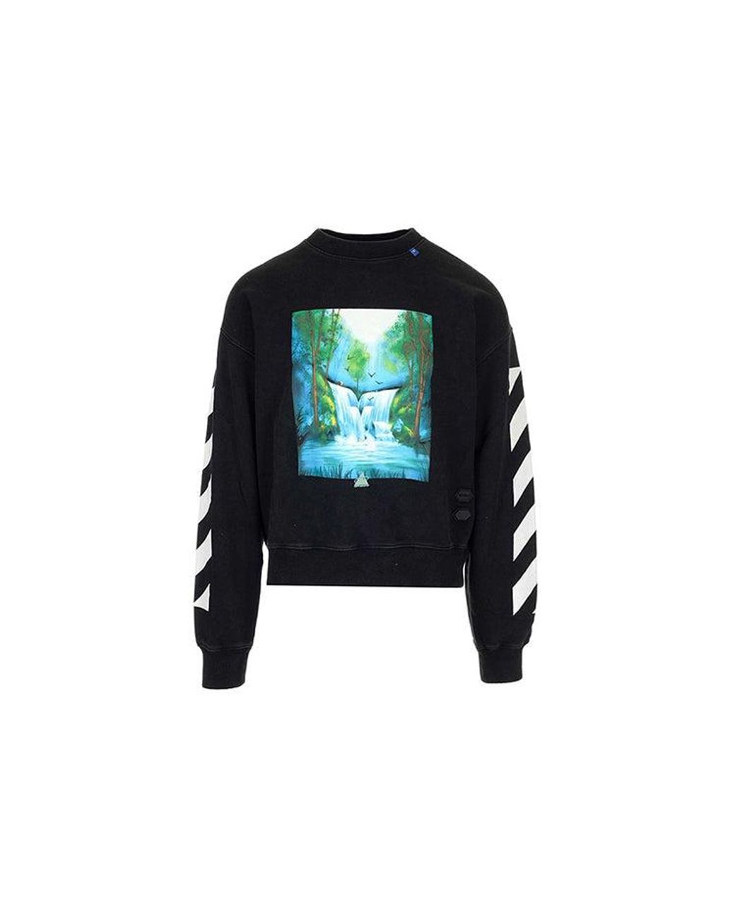Off-White c/o Virgil Abloh Blue Pullover Loose Printing for men