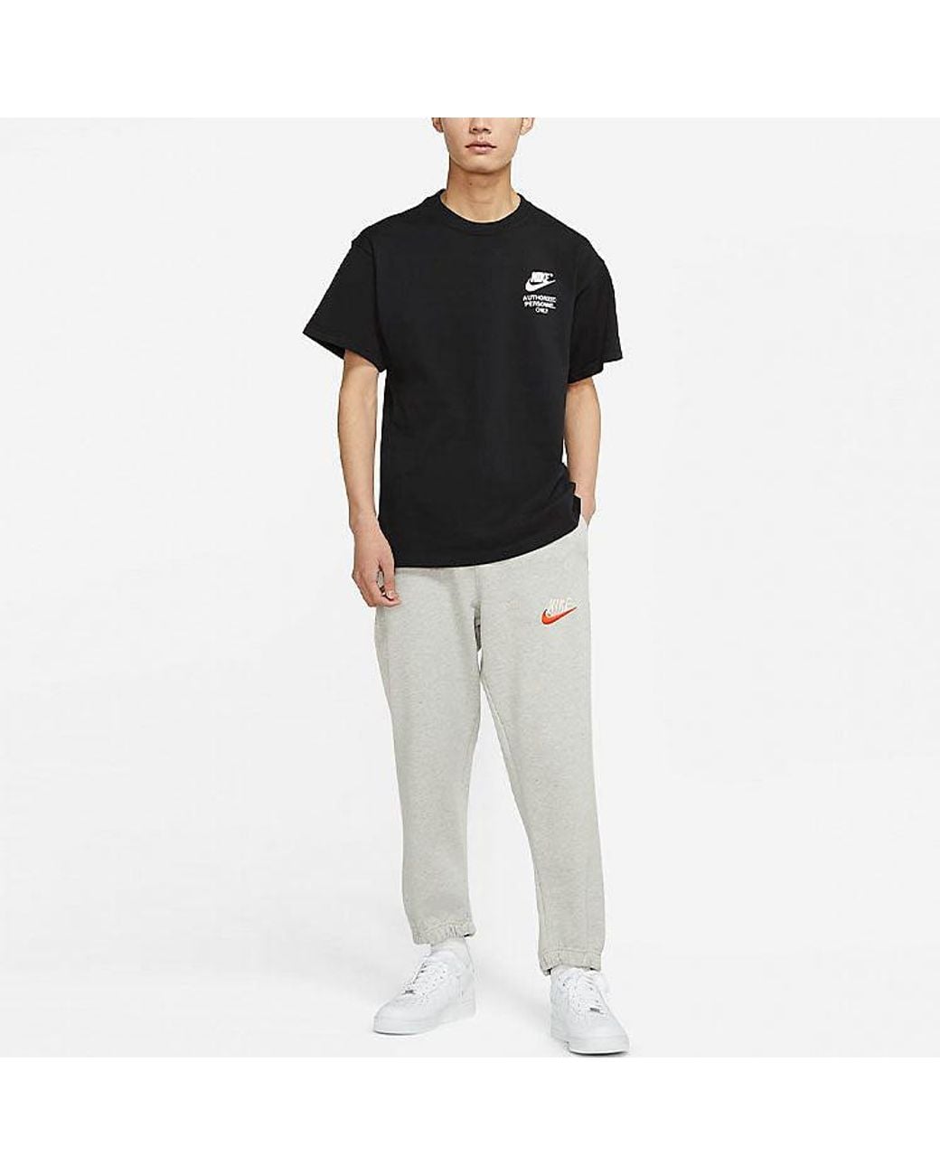 Nike Black Alphabet Logo Printing Round Neck Short Sleeve for men