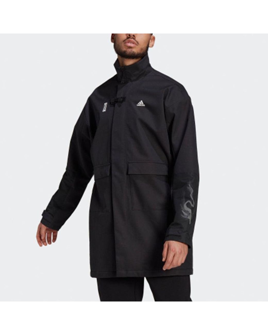 Adidas Blue Wj Jkt Long Woven Training Casual Sports Jacket for men