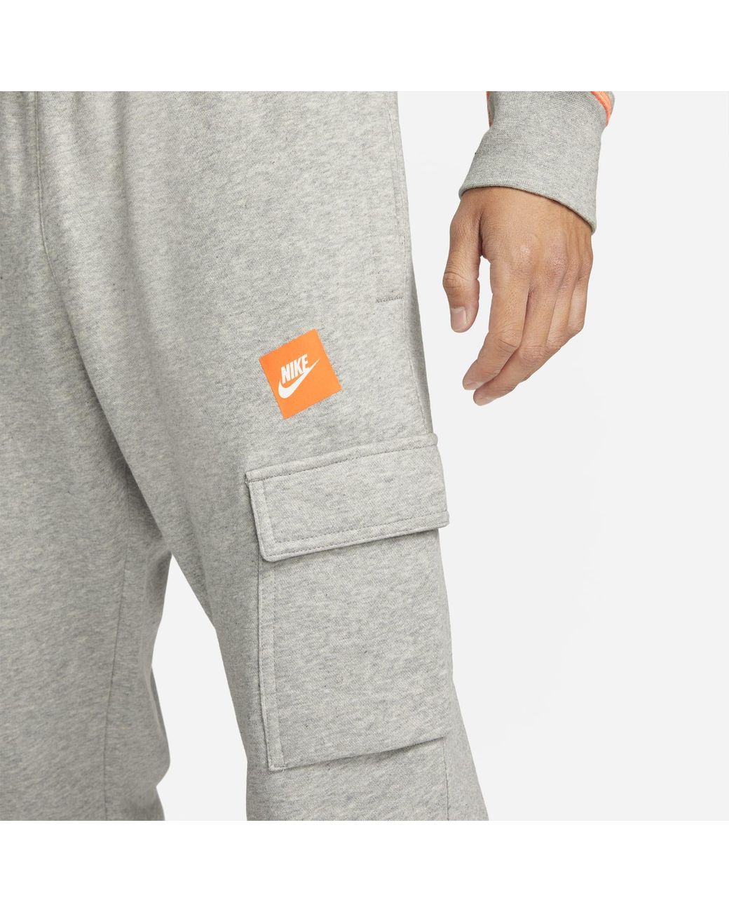 Nike Gray Sportswear Just Do It Fleece Cargo Pants 'Dark Heather' for men