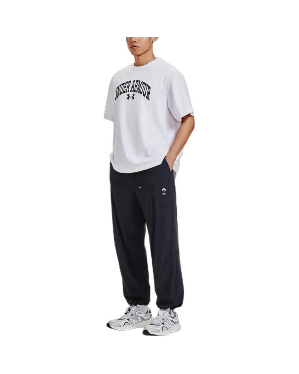 Under Armour White Apac Half Sleeve Wordmark Logo T-Shirt