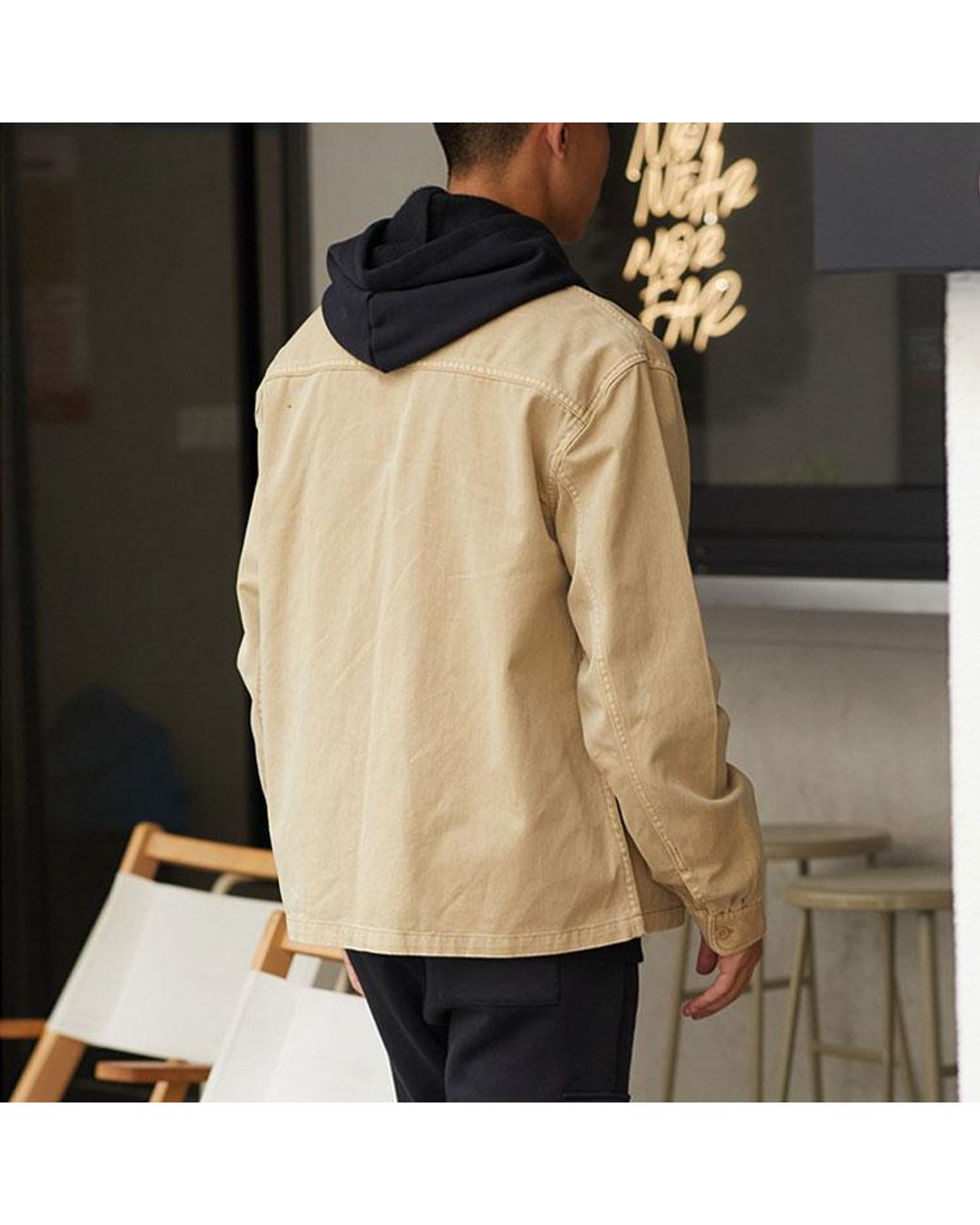 Converse Natural Washed Canvas Full Zip Work Shirt 'Nomad Khaki' for men