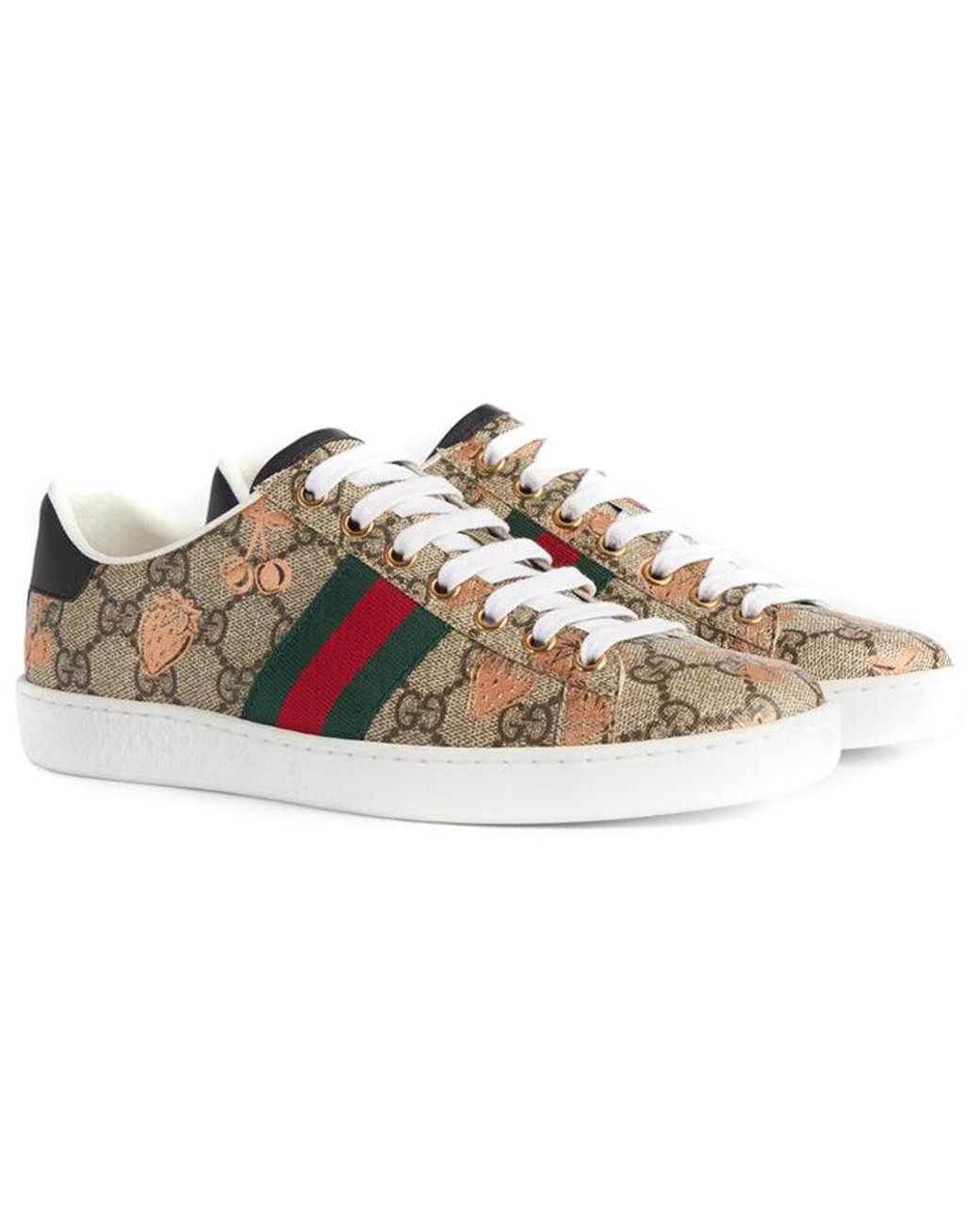 Gucci Brown (Wmns) Ace Gg Supreme 'Berry Print'