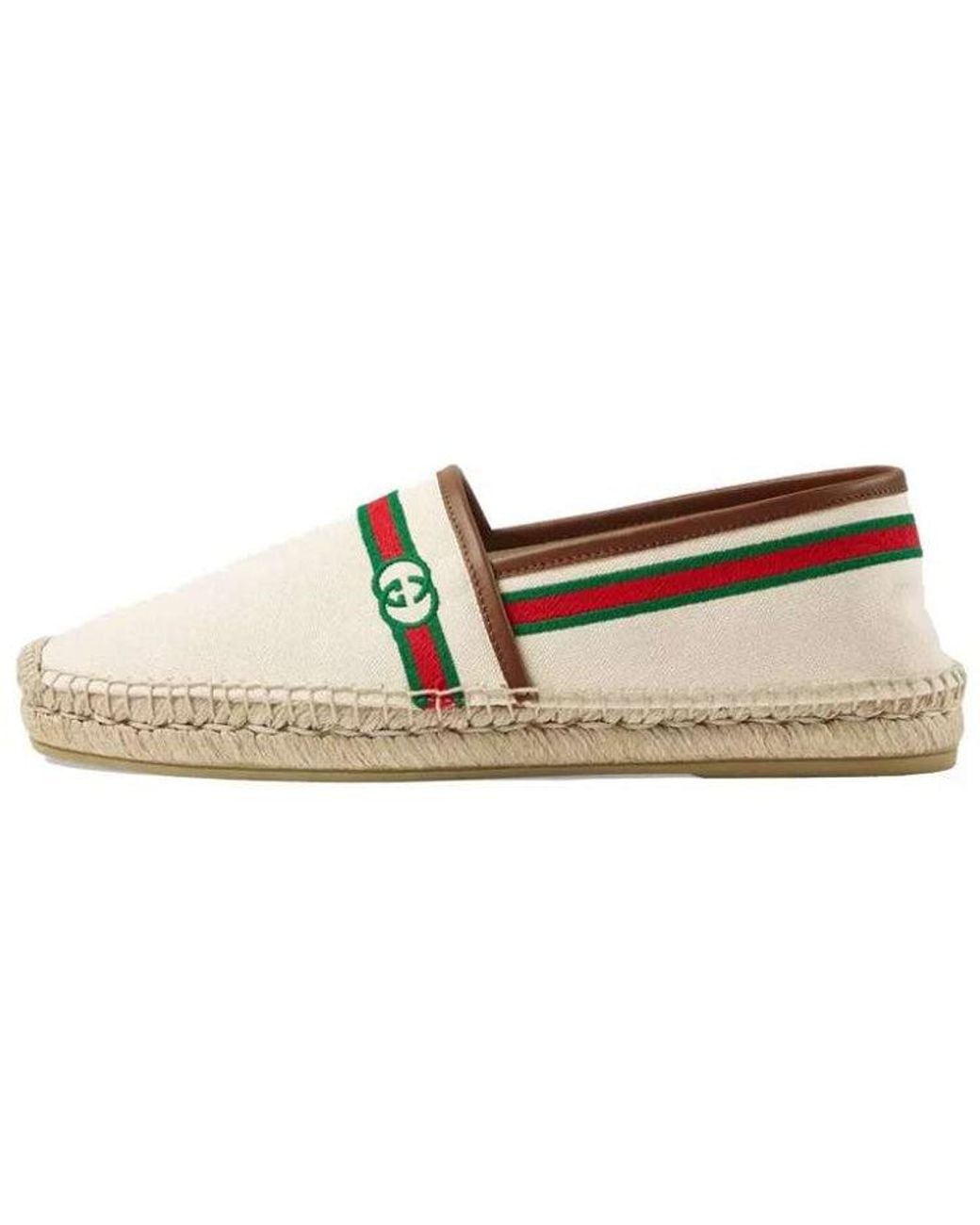 Gucci Brown (Wmns) Embroidered Espadrilles 'Interlocking G