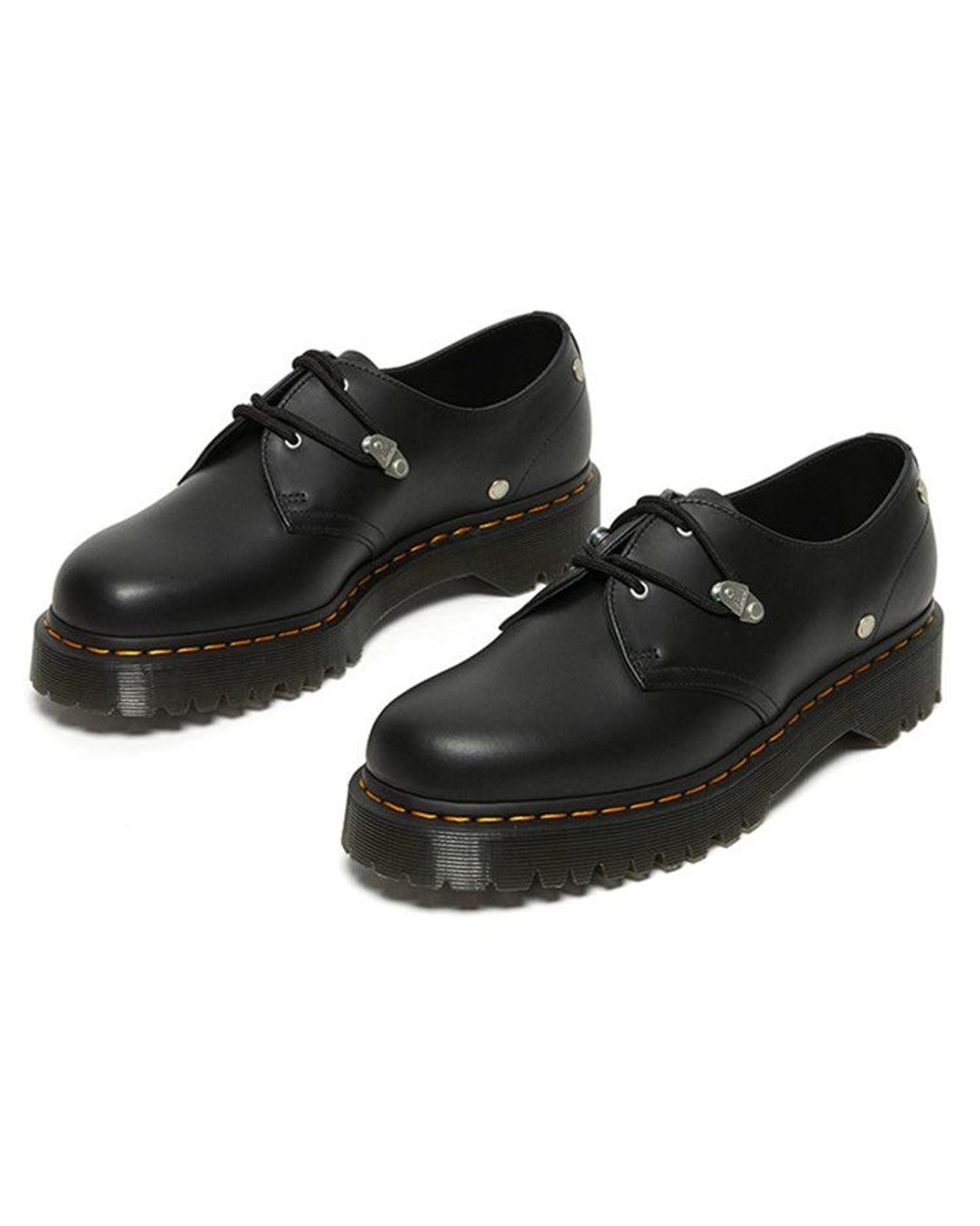 Dr. Martens Black 1461 Bex Stud Leather Shoes 'Carbon' for men