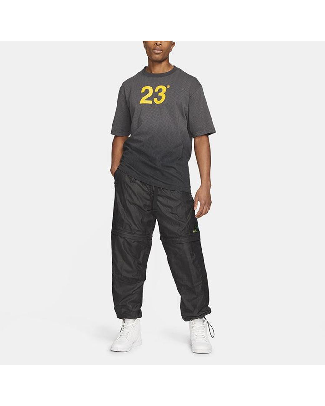 Nike Gray 23 Engineered Convertible 2-In-1 Removable Checkered Sports Trousers For for men