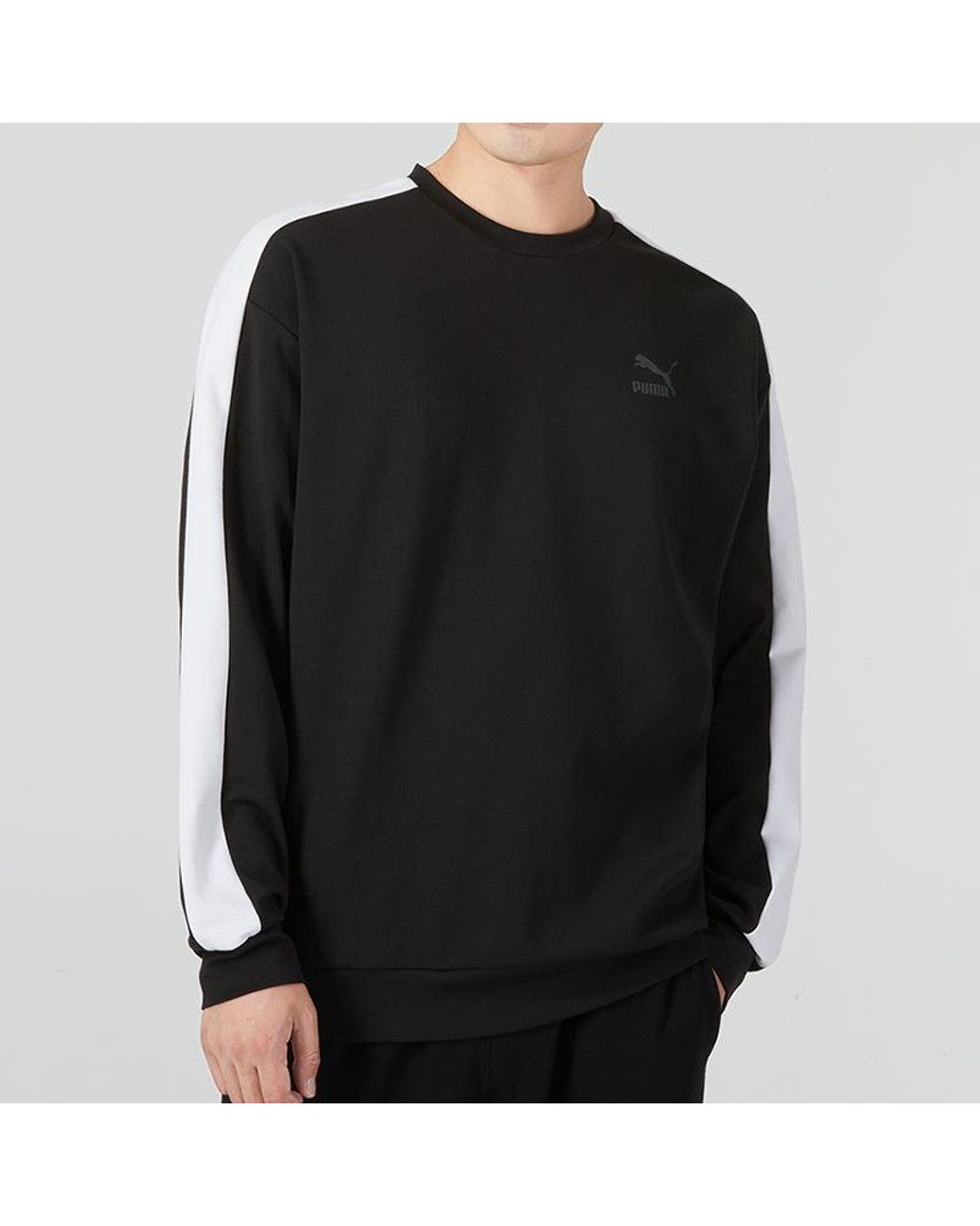PUMA Black Suit Crew Neck Logo Sweatshirt for men