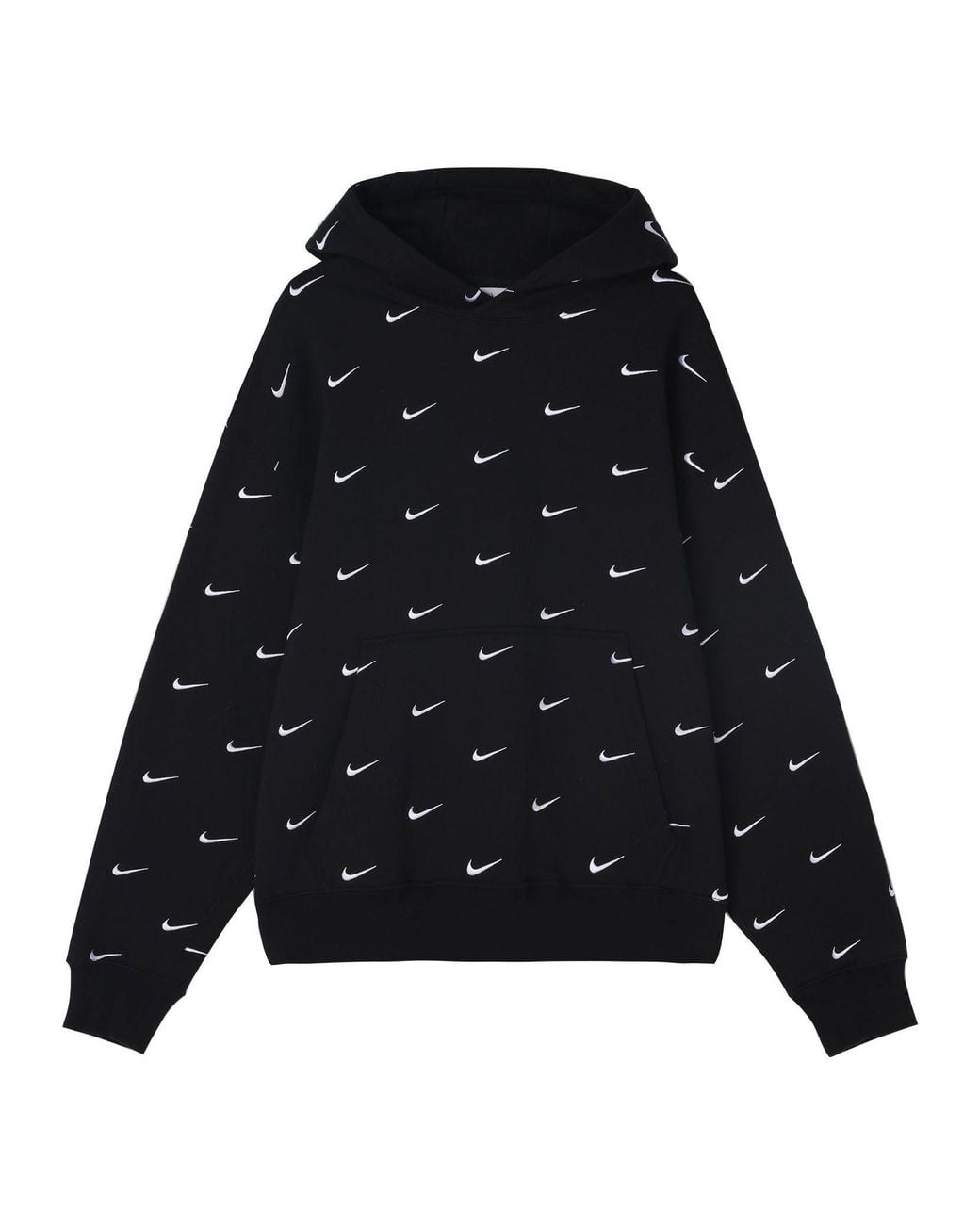 Nike Black All Over Swoosh Logo Hoodie for men