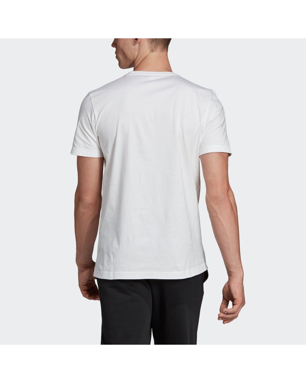 Adidas White Embroidery Gfx Embroidered Cartoon Printing Casual Sports Round Neck Short Sleeve for men