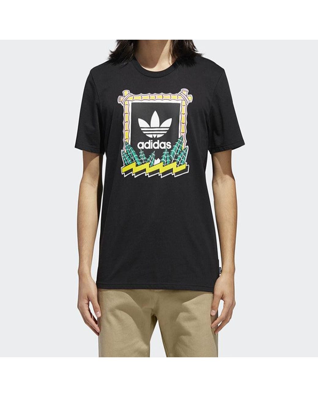 Adidas Black Originals Sports Loose Breathable Short Sleeve for men