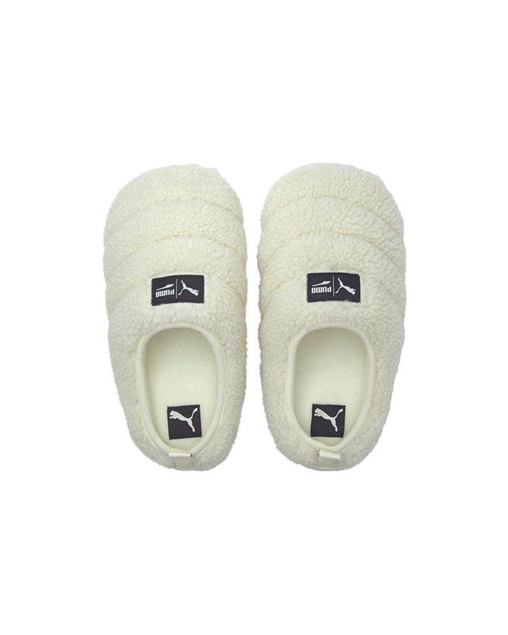 PUMA White Scuff Sherpa Slippers 'Whisper' for men