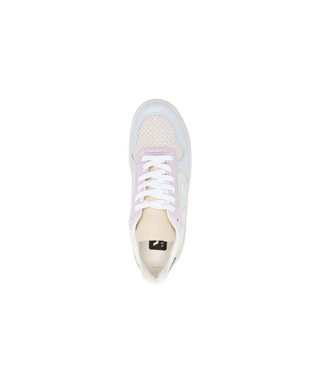 Veja White V-10 Lace-Up Suede Sneakers 'Jade'