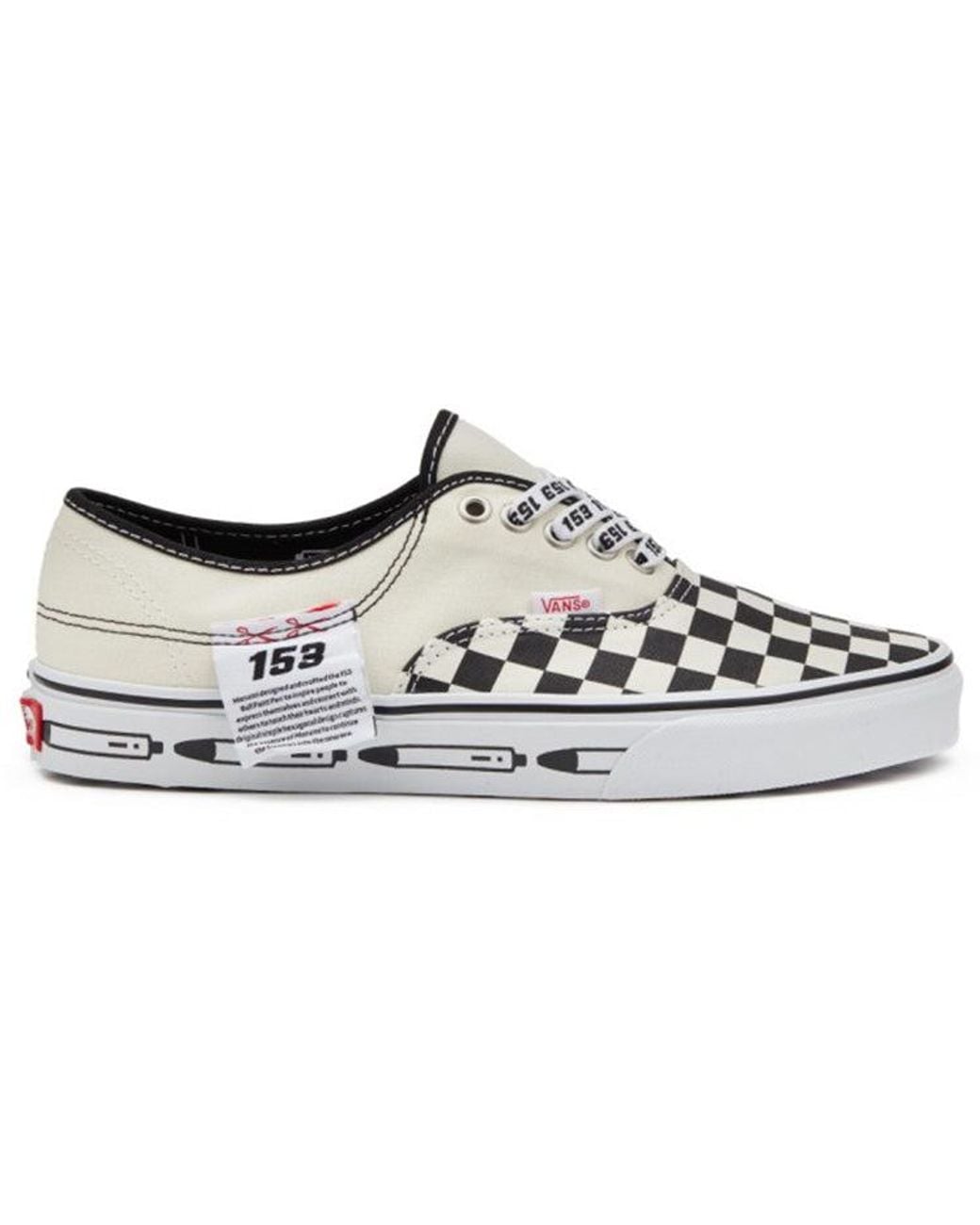 Vans White Authentic Chessboard for men