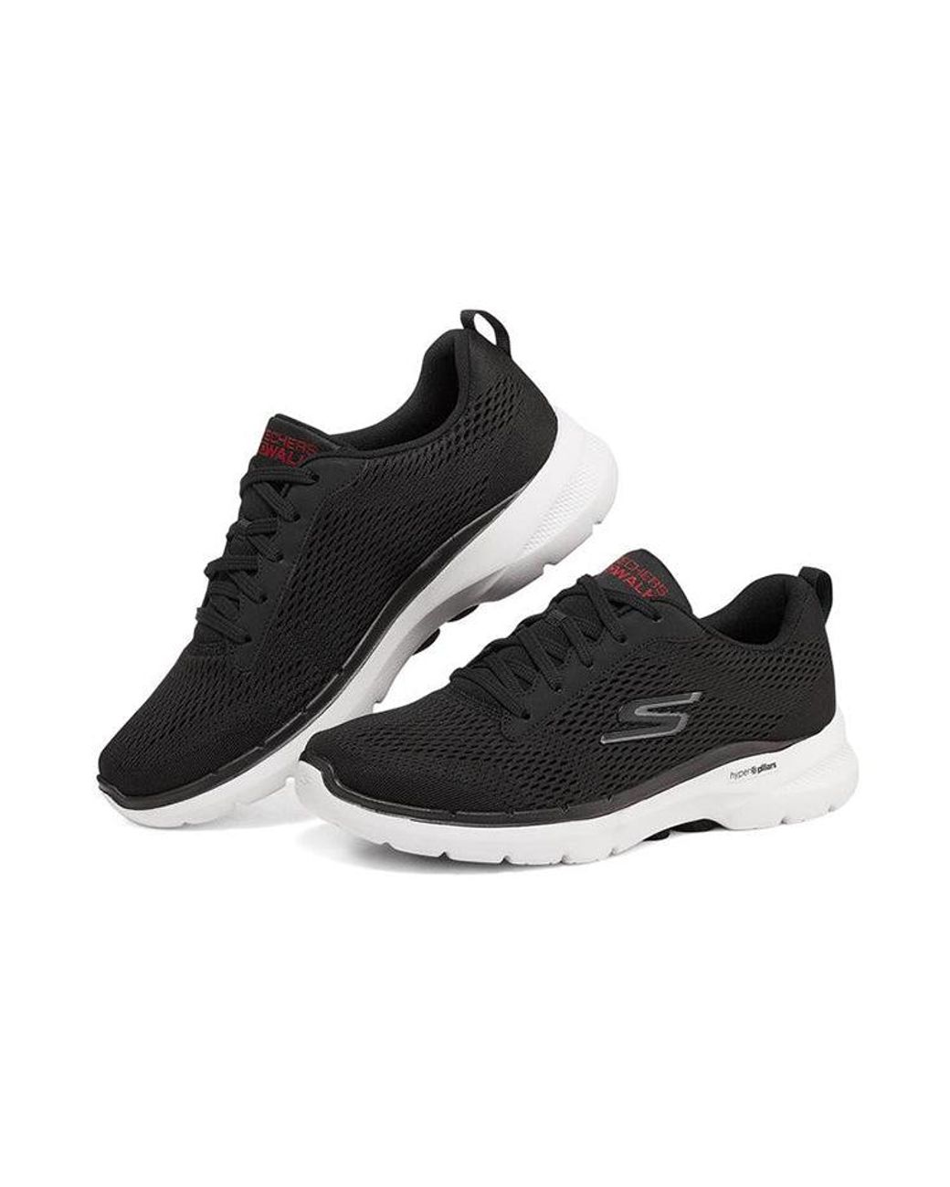 Skechers Black Go Walk 6 Avalo Lace Up for men