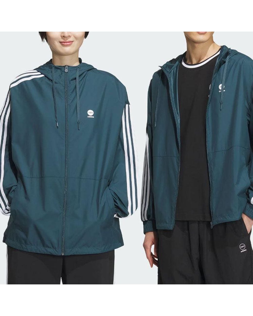 Adidas Blue Neo Essentials Windbreaker Jackets for men