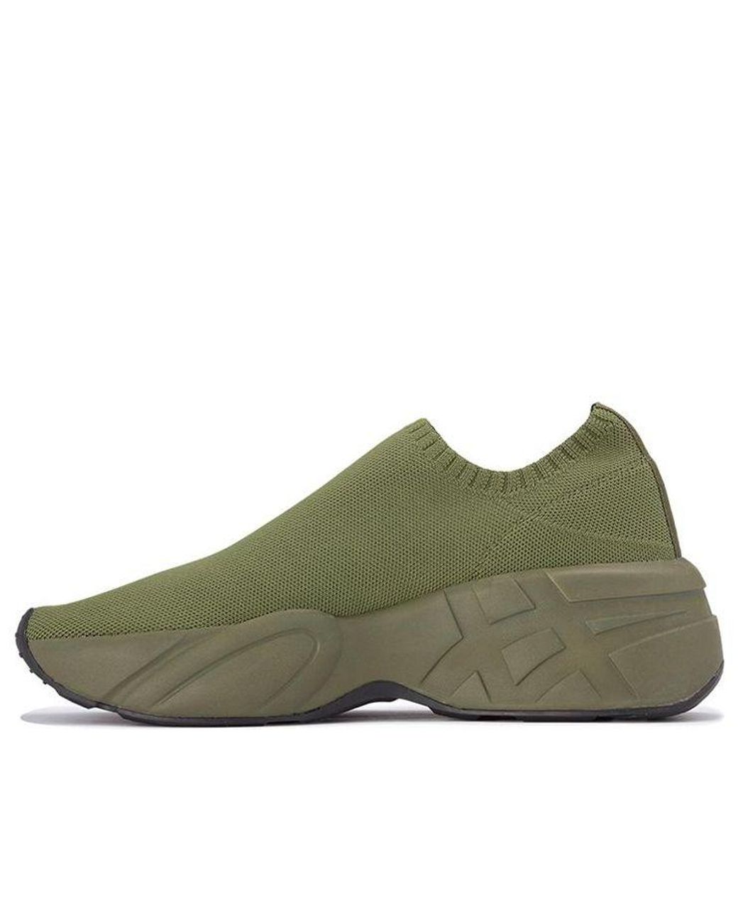 Onitsuka Tiger Green P-Trainer Knit Lo Shoes 'Smog' for men