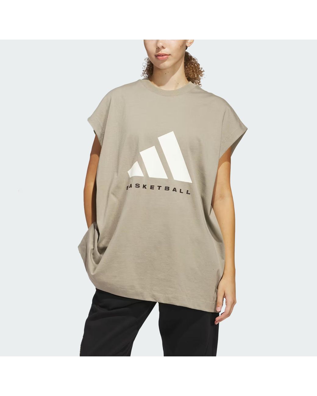 Adidas Gray Sleeveless Vest 'Putty' for men