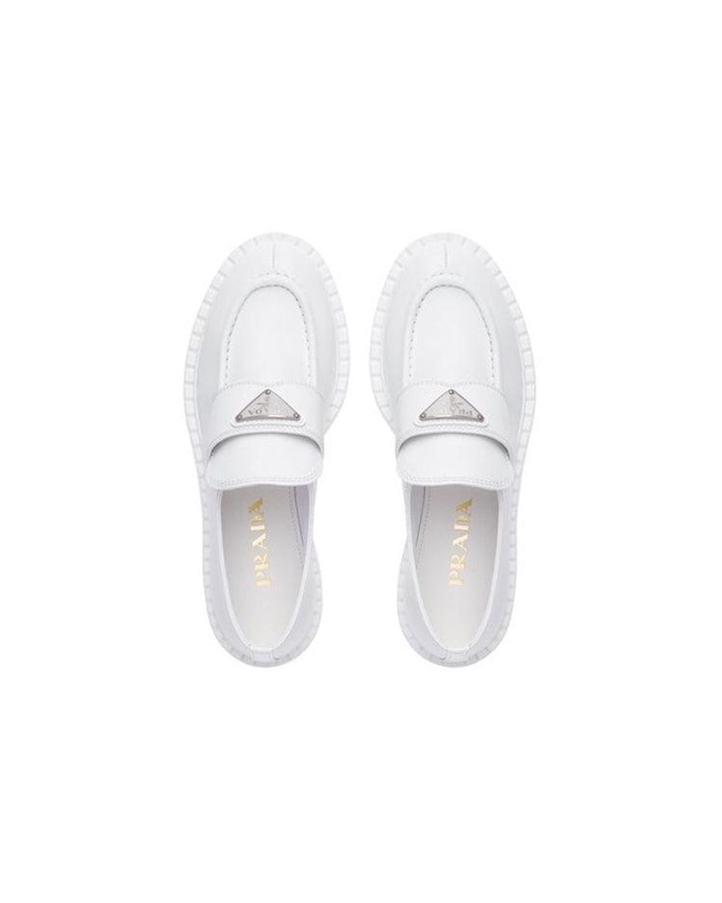 Prada White (Wmns) Leather Loafers
