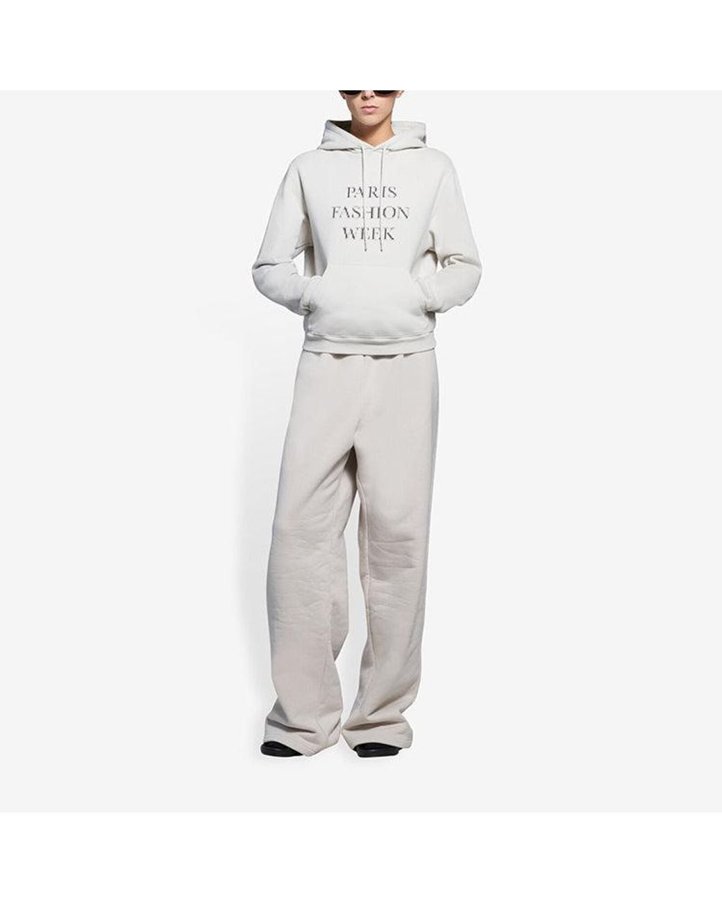 Balenciaga White (Wmns) Ss21 Fashion Week Shrunk Hooded Sweatshirt