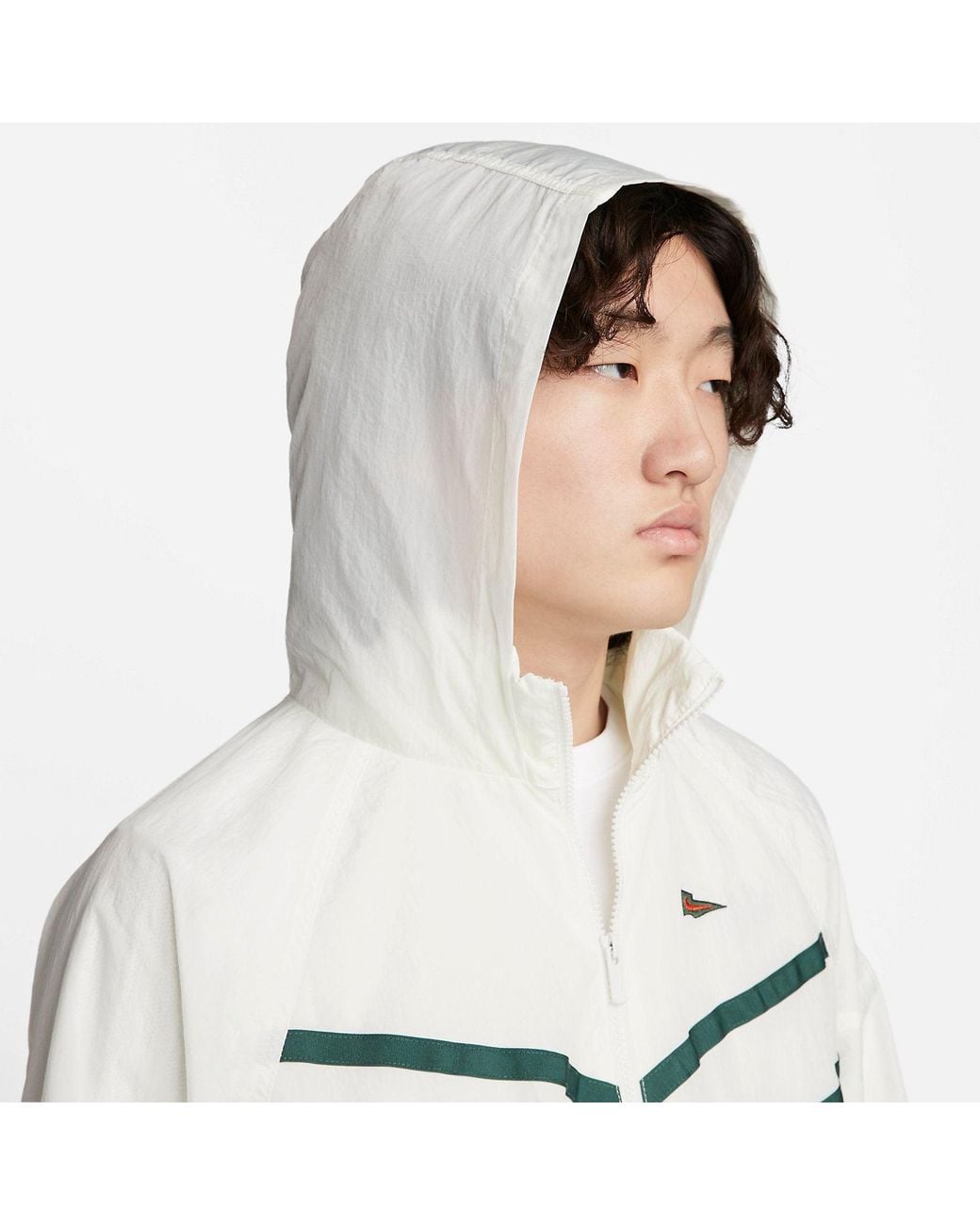 Nike White Sportswear Wind Runner 1/2 Half Zip Top 'Sail Noble' for men