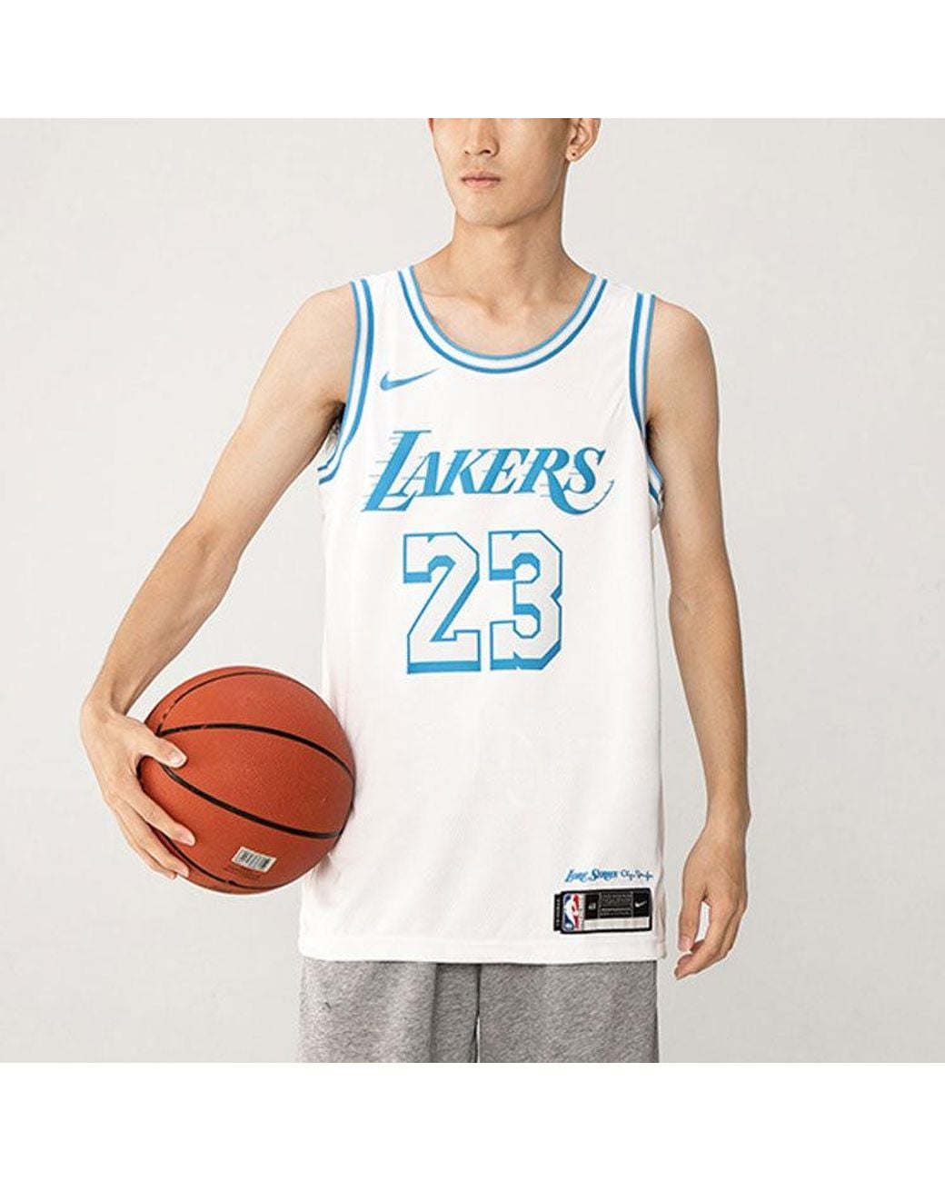 Nike Blue Nba Lebron James Los Angeles Lakers 2021/22 City Edition Swingman Jersey #23 for men